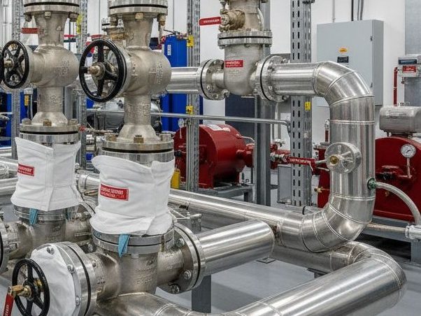 Metal-jacketed piping and valves with removable insulation covers